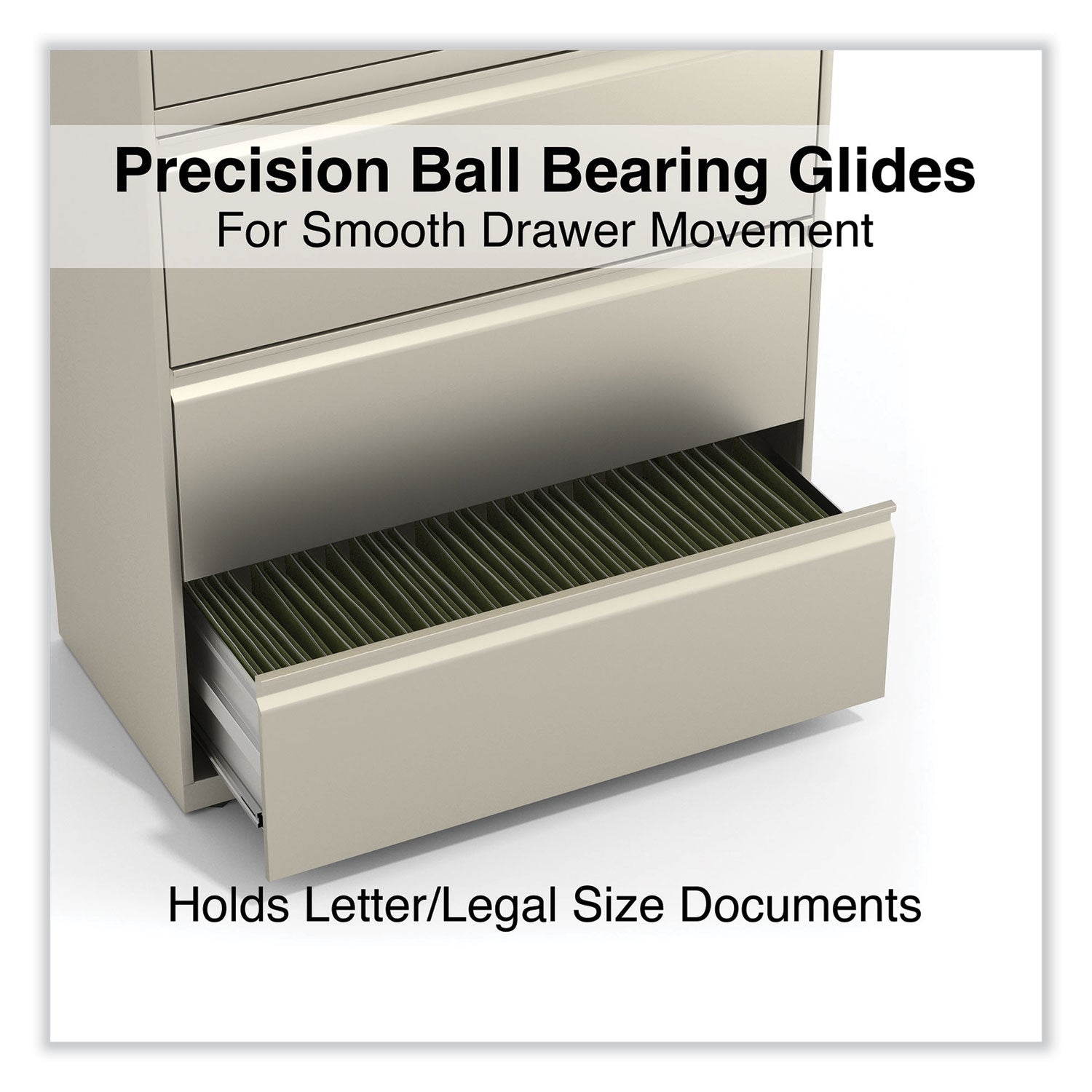 Lateral File, 5 Legal/Letter/A4/A5-Size File Drawers, Putty, 36" x 18.63" x 67.63