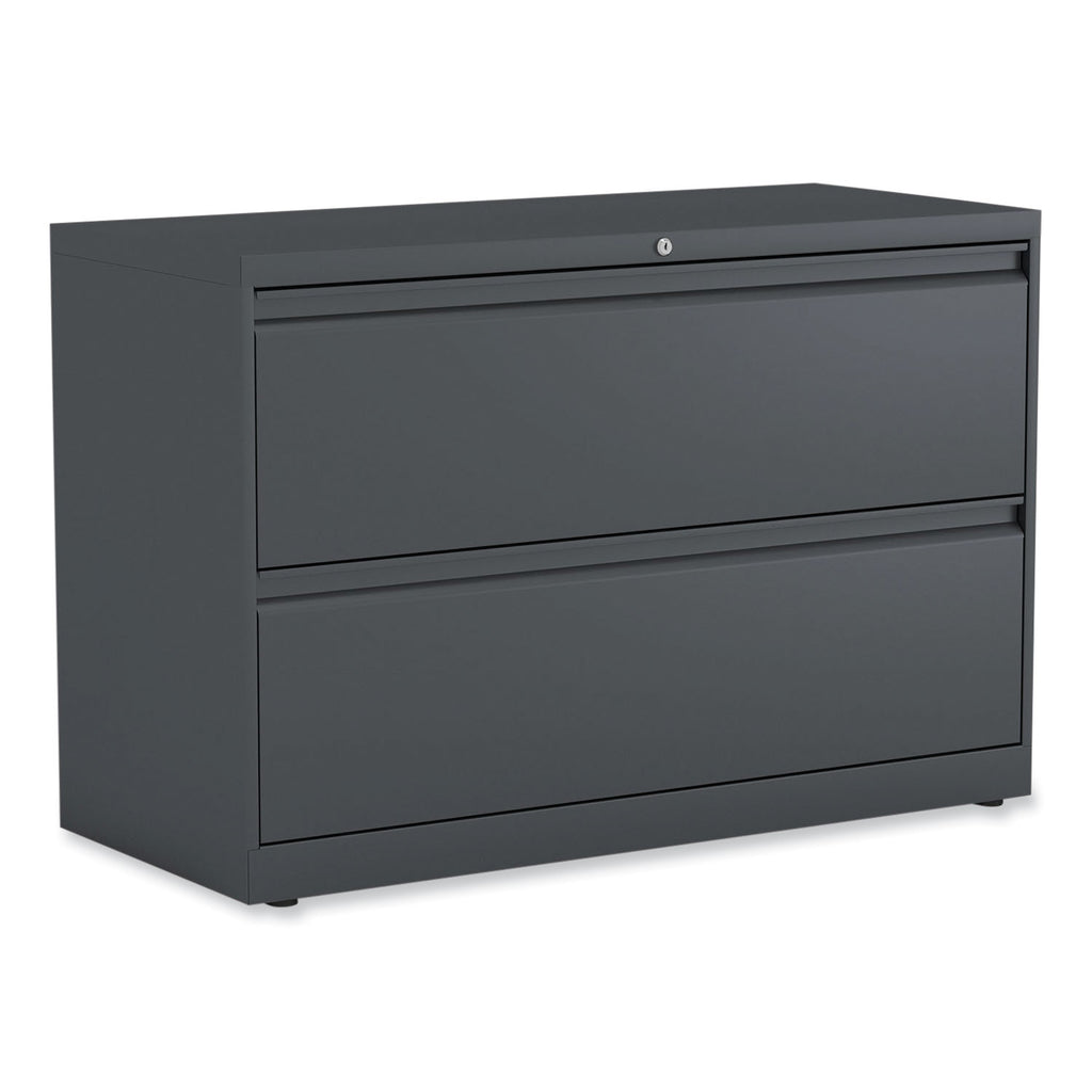 Lateral File, 2 Legal/Letter-Size File Drawers, Charcoal, 42" x 18.63" x 28
