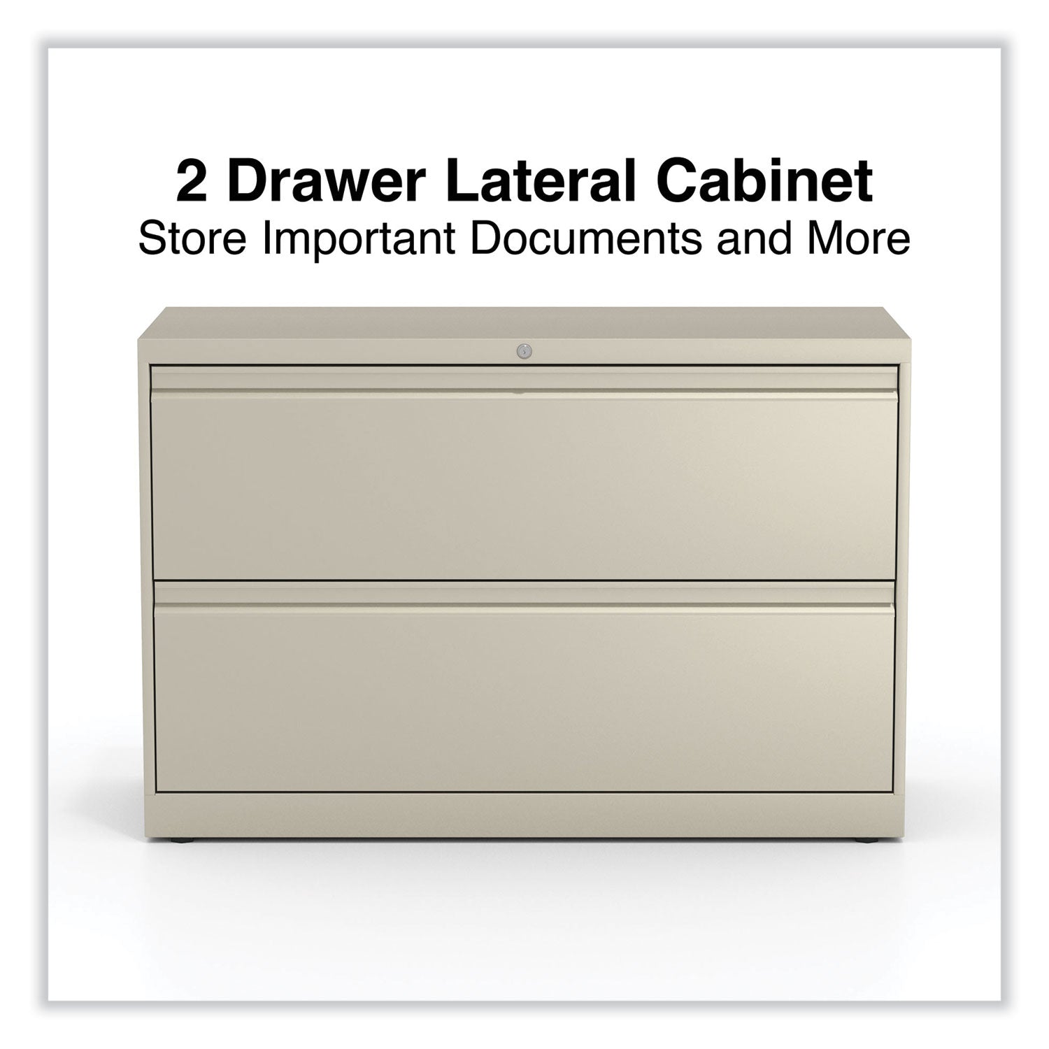 Lateral File, 2 Legal/Letter-Size File Drawers, Putty, 42" x 18.63" x 28