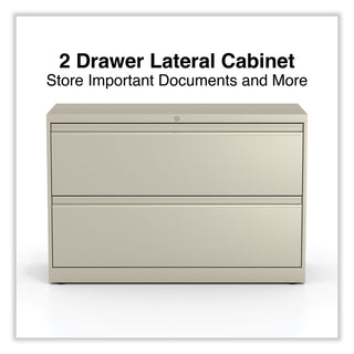 Lateral File, 2 Legal/Letter-Size File Drawers, Putty, 42" x 18.63" x 28