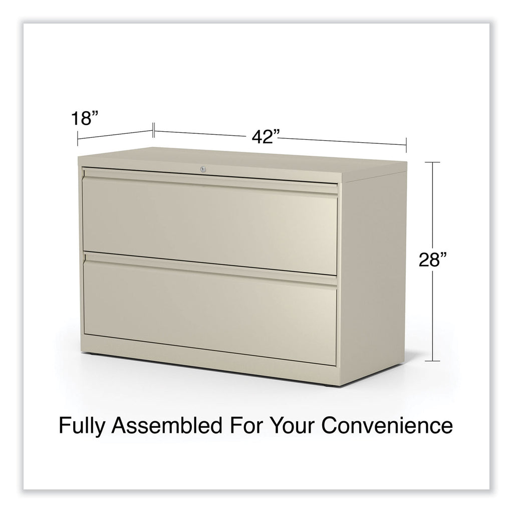 Lateral File, 2 Legal/Letter-Size File Drawers, Putty, 42" x 18.63" x 28