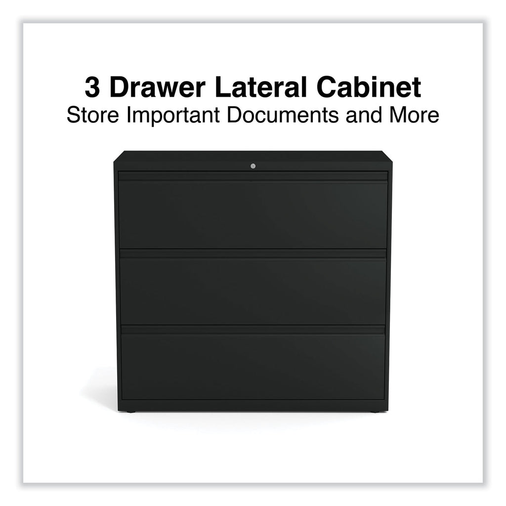 Lateral File, 3 Legal/Letter/A4/A5-Size File Drawers, Black, 42" x 18.63" x 40.25