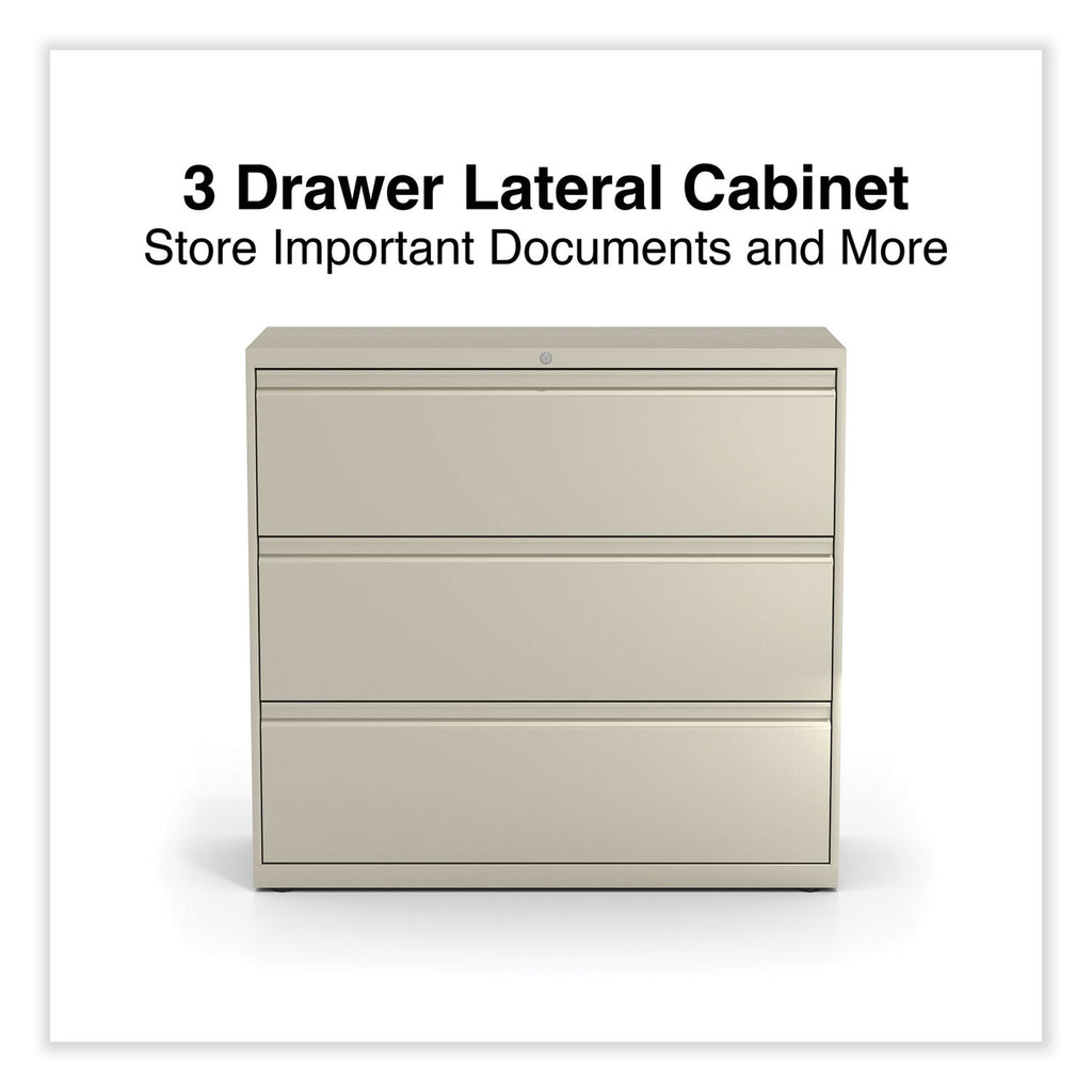 Lateral File, 3 Legal/Letter/A4/A5-Size File Drawers, Putty, 42" x 18.63" x 40.25