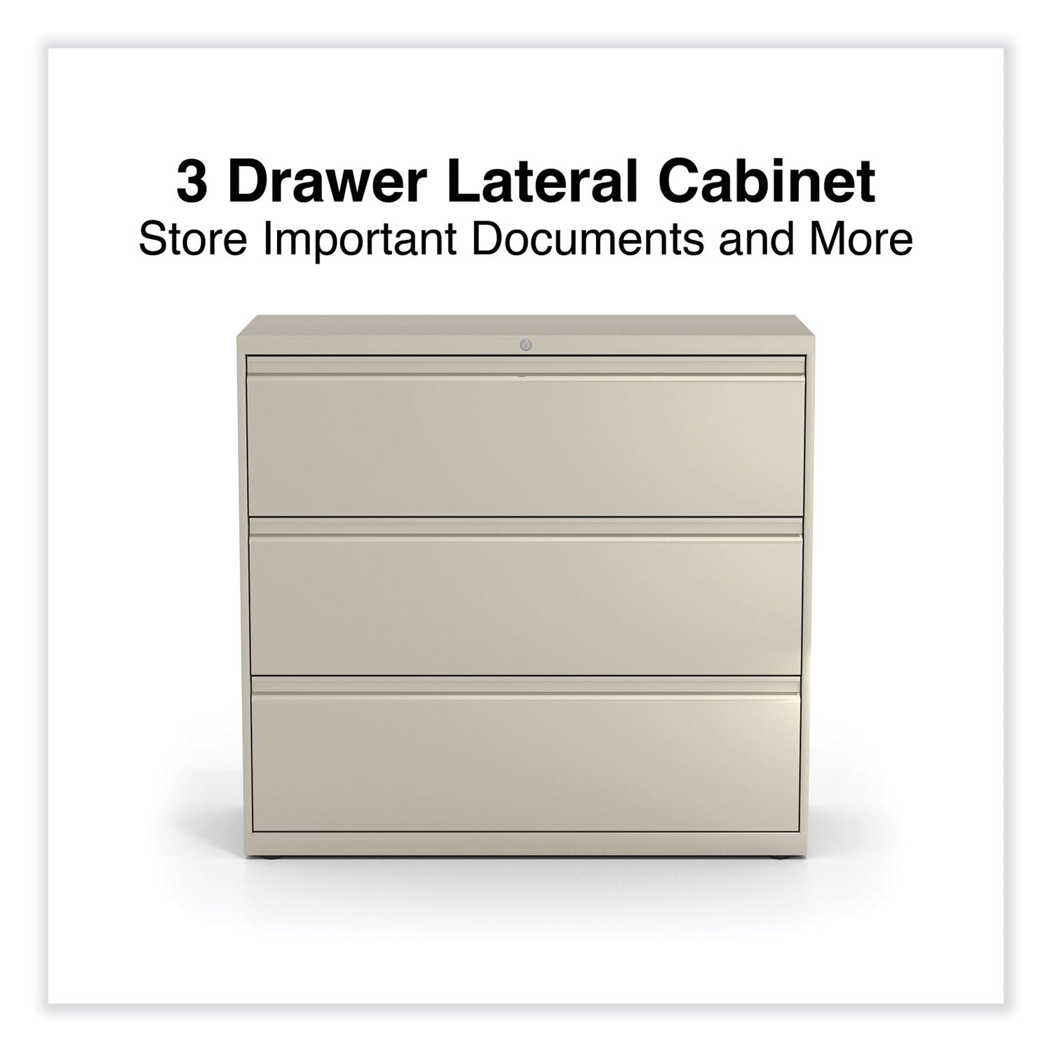 Lateral File, 3 Legal/Letter/A4/A5-Size File Drawers, Putty, 42" x 18.63" x 40.25