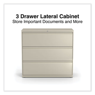 Lateral File, 3 Legal/Letter/A4/A5-Size File Drawers, Putty, 42" x 18.63" x 40.25