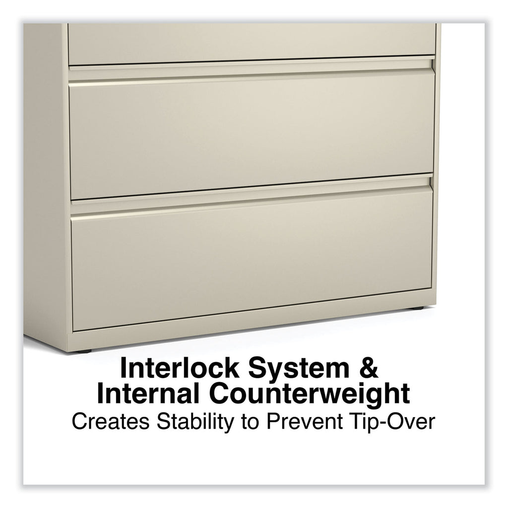 Lateral File, 3 Legal/Letter/A4/A5-Size File Drawers, Putty, 42" x 18.63" x 40.25