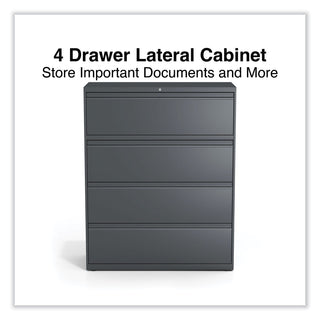 Lateral File, 4 Legal/Letter/A4/A5-Size File Drawers, Charcoal, 42" x 18.63" x 52.5