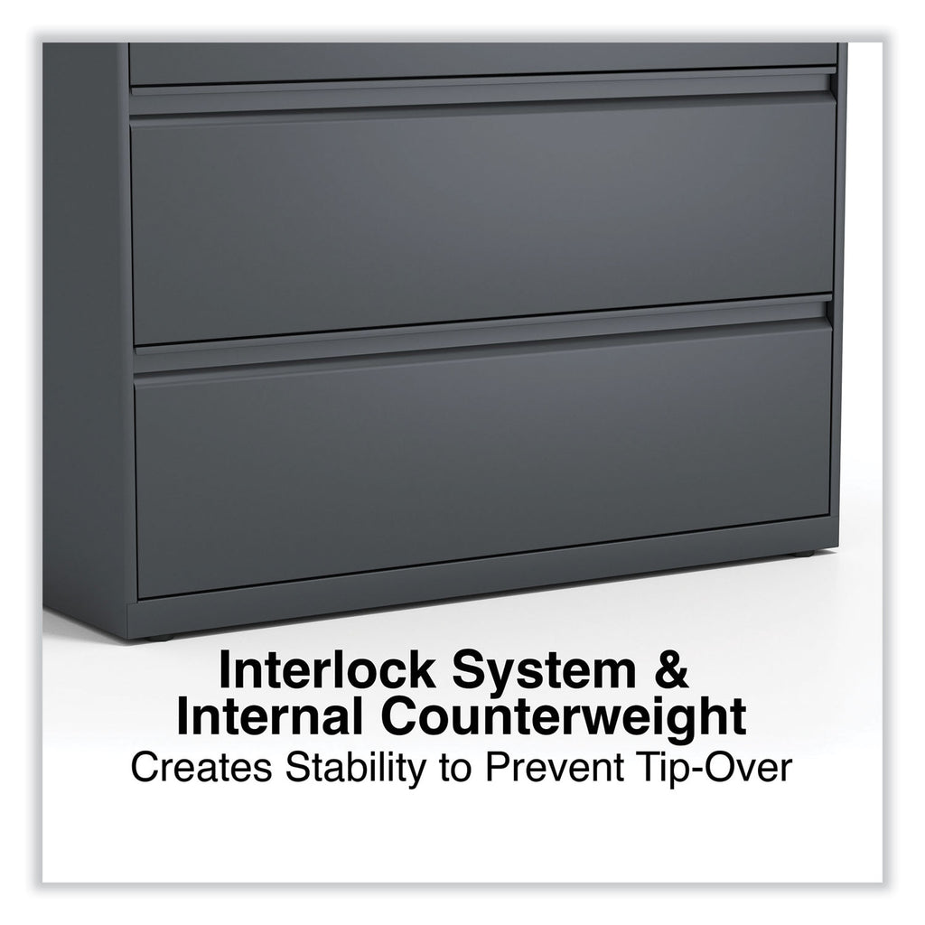 Lateral File, 4 Legal/Letter/A4/A5-Size File Drawers, Charcoal, 42" x 18.63" x 52.5