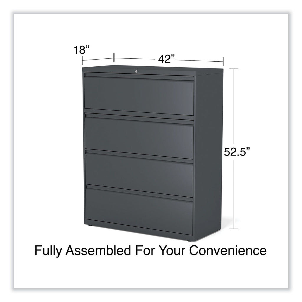 Lateral File, 4 Legal/Letter/A4/A5-Size File Drawers, Charcoal, 42" x 18.63" x 52.5