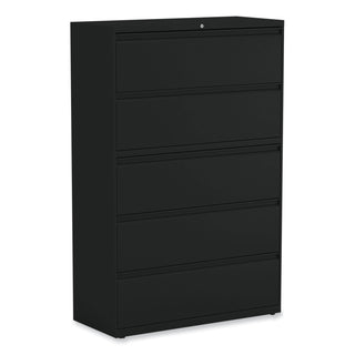Lateral File, 5 Legal/Letter/A4/A5-Size File Drawers, Black, 42" x 18.63" x 67.63