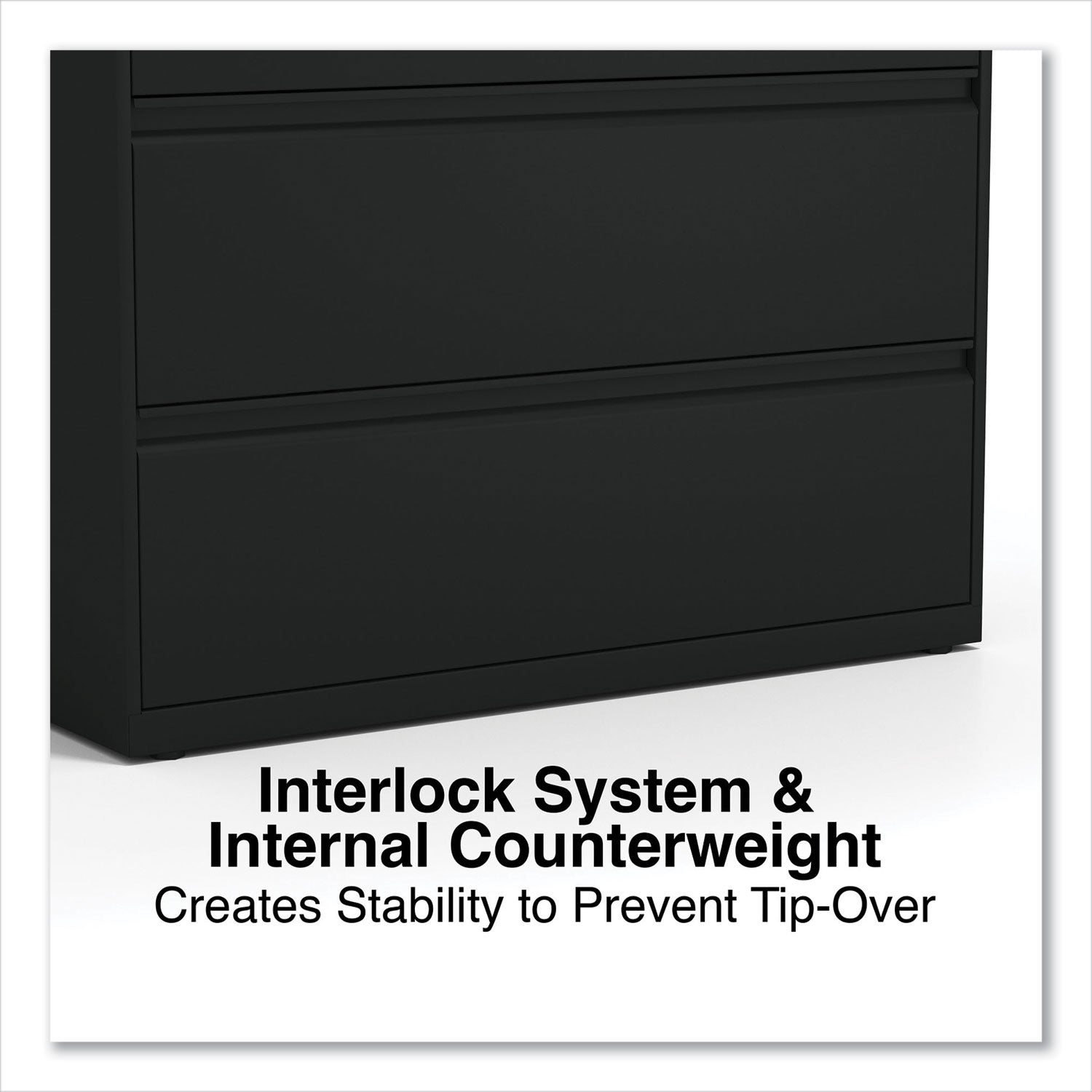 Lateral File, 5 Legal/Letter/A4/A5-Size File Drawers, Black, 42" x 18.63" x 67.63