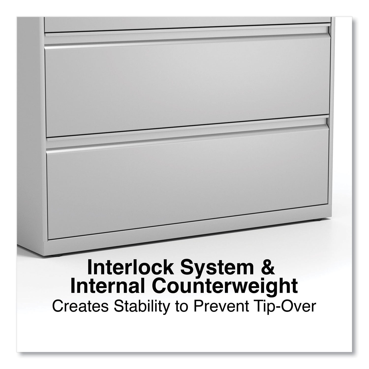 Lateral File, 5 Legal/Letter/A4/A5-Size File Drawers, 1 Roll-Out Posting Shelf, Light Gray, 42" x 18.63" x 67.63