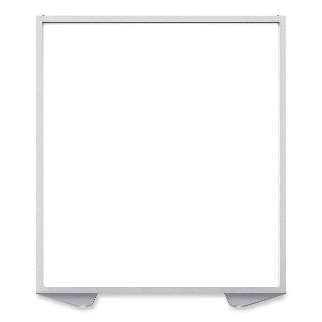 Floor Partition with Aluminum Frame, 48.06 x 2.04 x 53.86, White, Ships in 7-10 Business Days