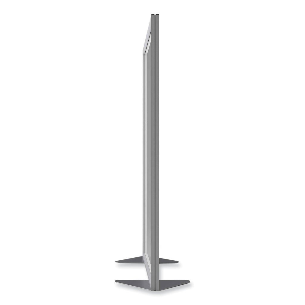 Floor Partition with Aluminum Frame, 48.06 x 2.04 x 71.86, White, Ships in 7-10 Business Days