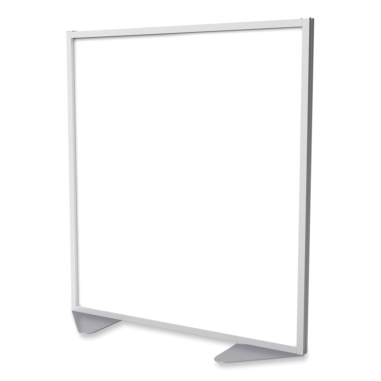 Floor Partition with Aluminum Frame, 48.06 x 2.04 x 53.86, White, Ships in 7-10 Business Days