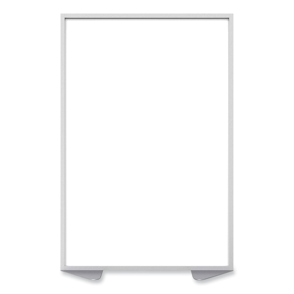 Floor Partition with Aluminum Frame, 48.06 x 2.04 x 71.86, White, Ships in 7-10 Business Days