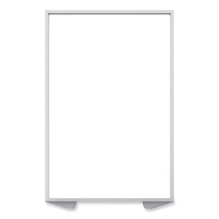 Floor Partition with Aluminum Frame, 48.06 x 2.04 x 71.86, White, Ships in 7-10 Business Days