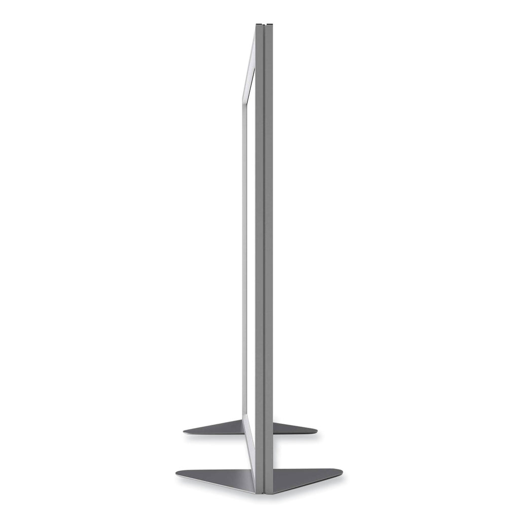 Floor Partition with Aluminum Frame, 48.06 x 2.04 x 53.86, White, Ships in 7-10 Business Days