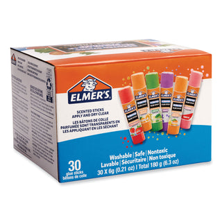 Clear School Glue Stick, Scented, Assorted, 0.21 oz, Dries Clear, 30/Pack - 4