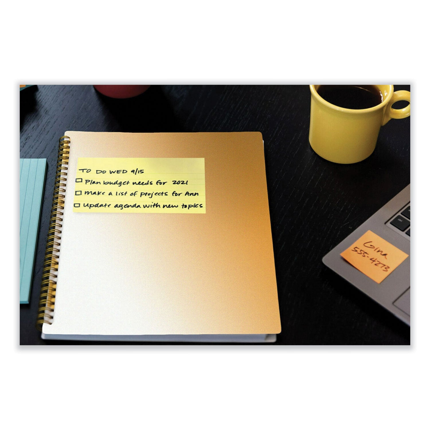 100%-recycled-paper-super-sticky-notes-3-x-5-canary-yellow-70-sheets-pad-12-pads-pack_mmm655r12sscy - 4