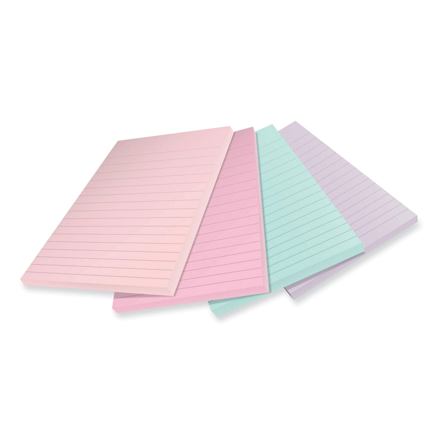 100%-recycled-paper-super-sticky-notes-ruled-4-x-6-wanderlust-pastels-45-sheets-pad-4-pads-pack_mmm4621r4ssnrp - 3