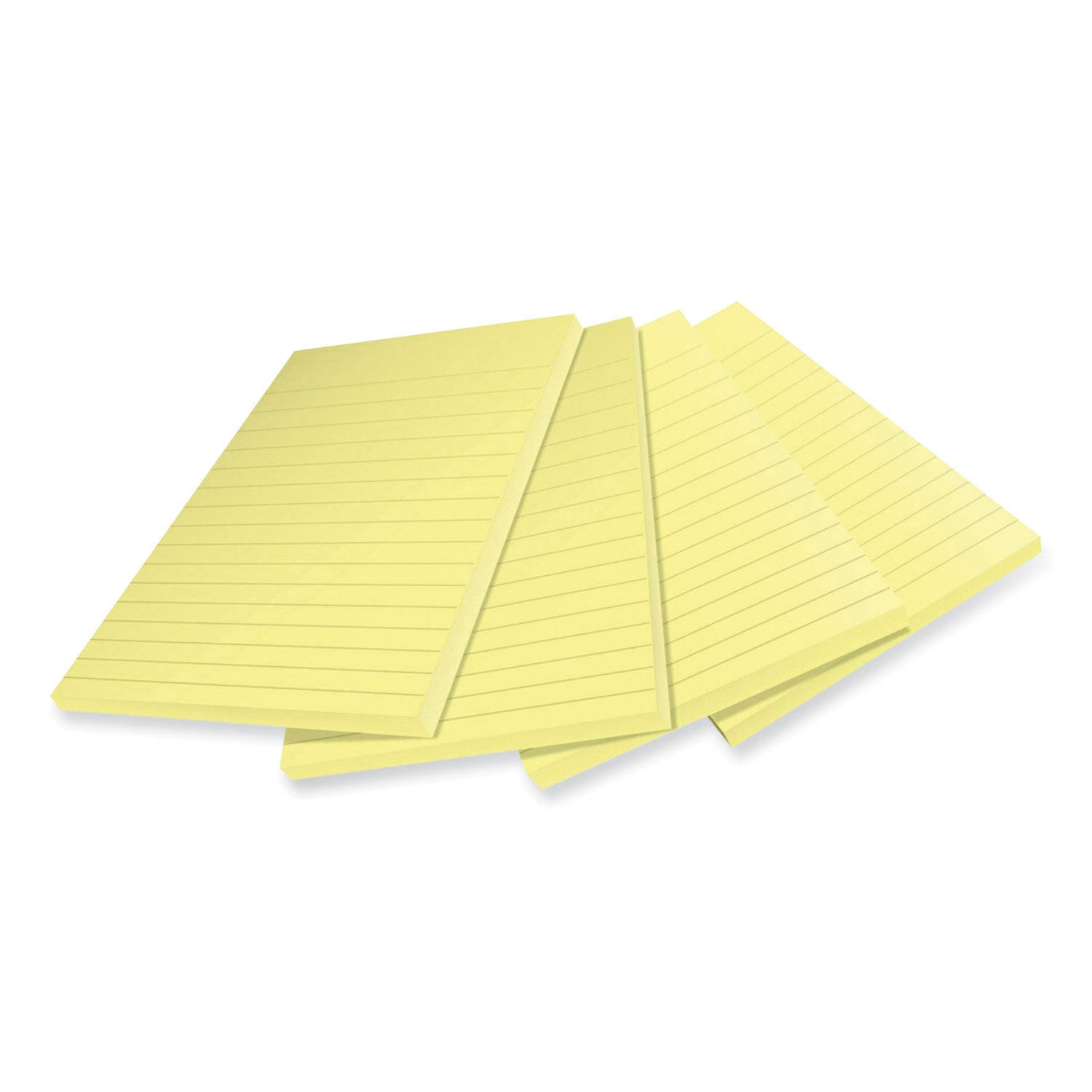 100%-recycled-paper-super-sticky-notes-ruled-4-x-6-canary-yellow-45-sheets-pad-4-pads-pack_mmm4621r4sscy - 3