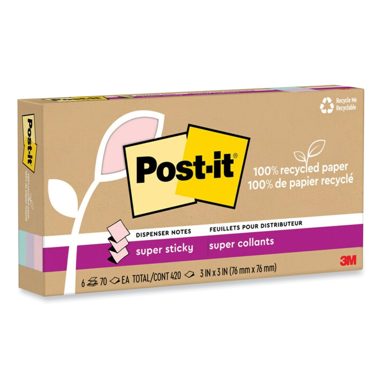 100%-recycled-paper-super-sticky-notes-3-x-3-wanderlust-pastels-70-sheets-pad-6-pads-pack_mmmr330r6ssnrp - 2