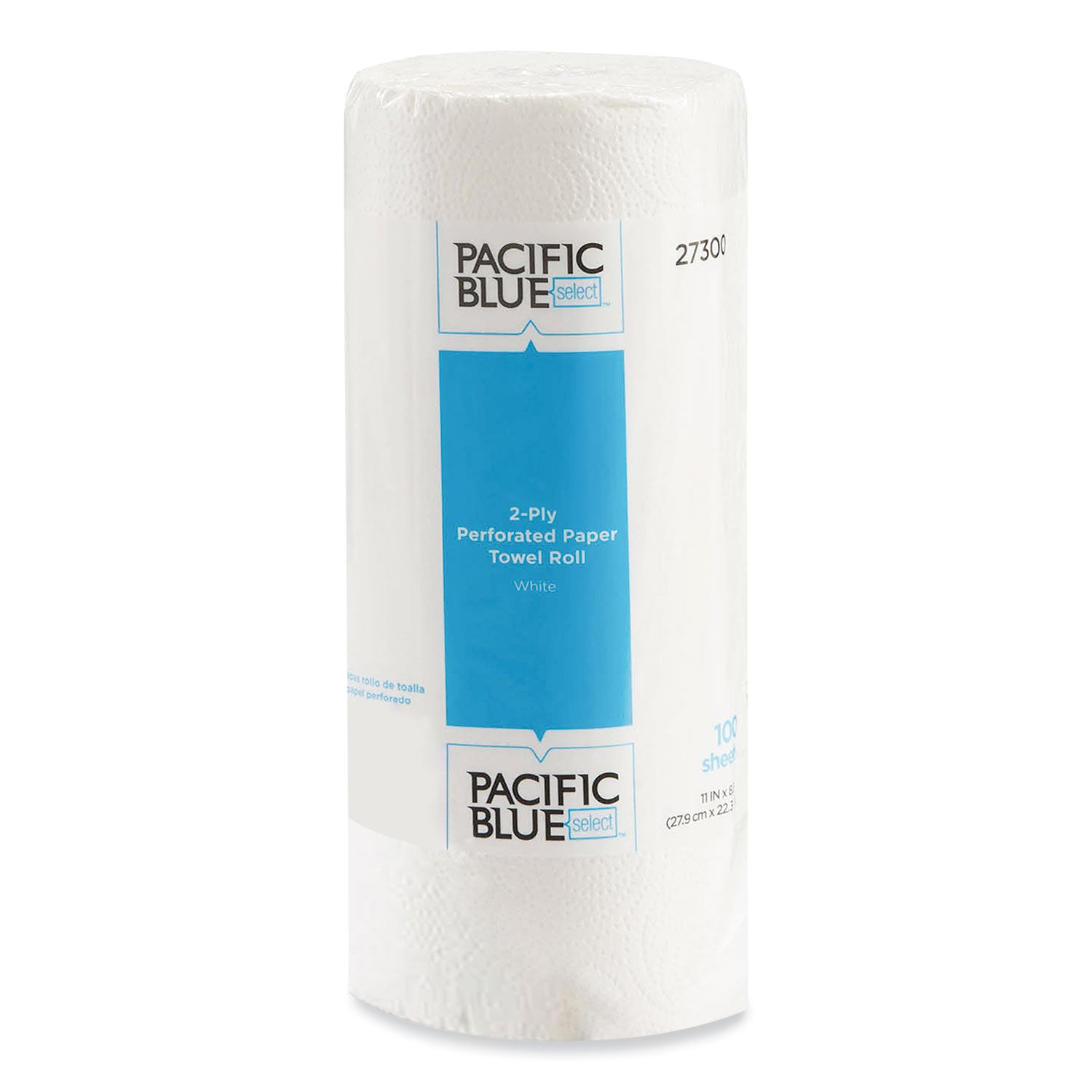 Pacific Blue Select Two-Ply Perforated Paper Kitchen Roll Towels, 2-Ply, 11 x 8.88, White, 100/Roll - 1