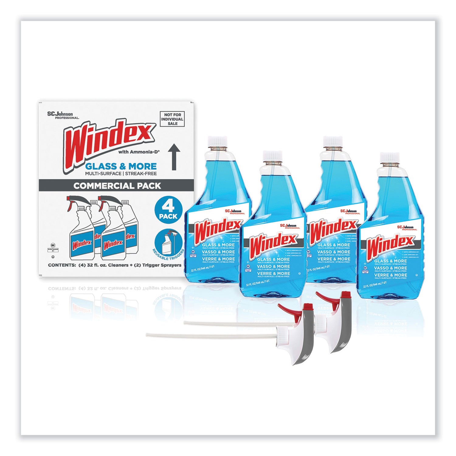 Original Glass Cleaner, Fresh Scent, 32 oz Spray Bottle, 4/Carton