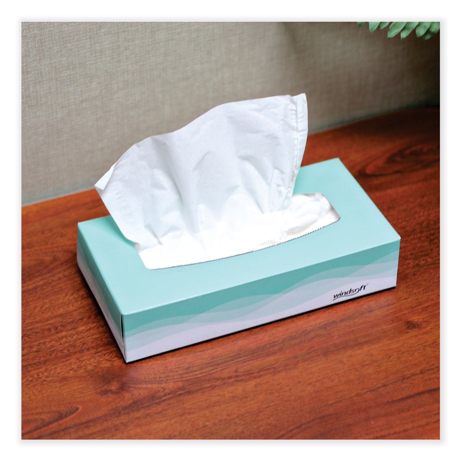 Facial Tissue, 2 Ply, White, Flat Pop-Up Box, 100 Sheets/Box, 30 Boxes/Carton - 