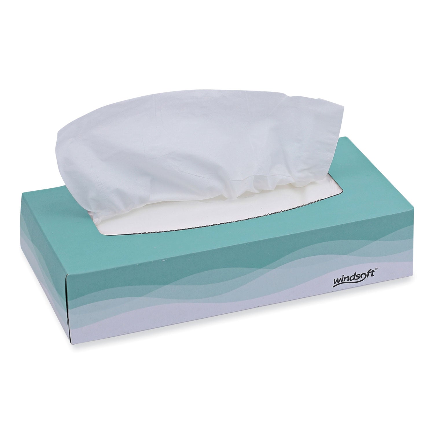 Facial Tissue, 2 Ply, White, Flat Pop-Up Box, 100 Sheets/Box, 30 Boxes/Carton - 