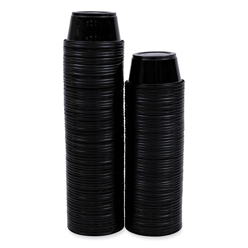 Souffle/Portion Cups, 2 oz, Polypropylene, Black, 125 Cups/Sleeve, 20 Sleeves/Carton
