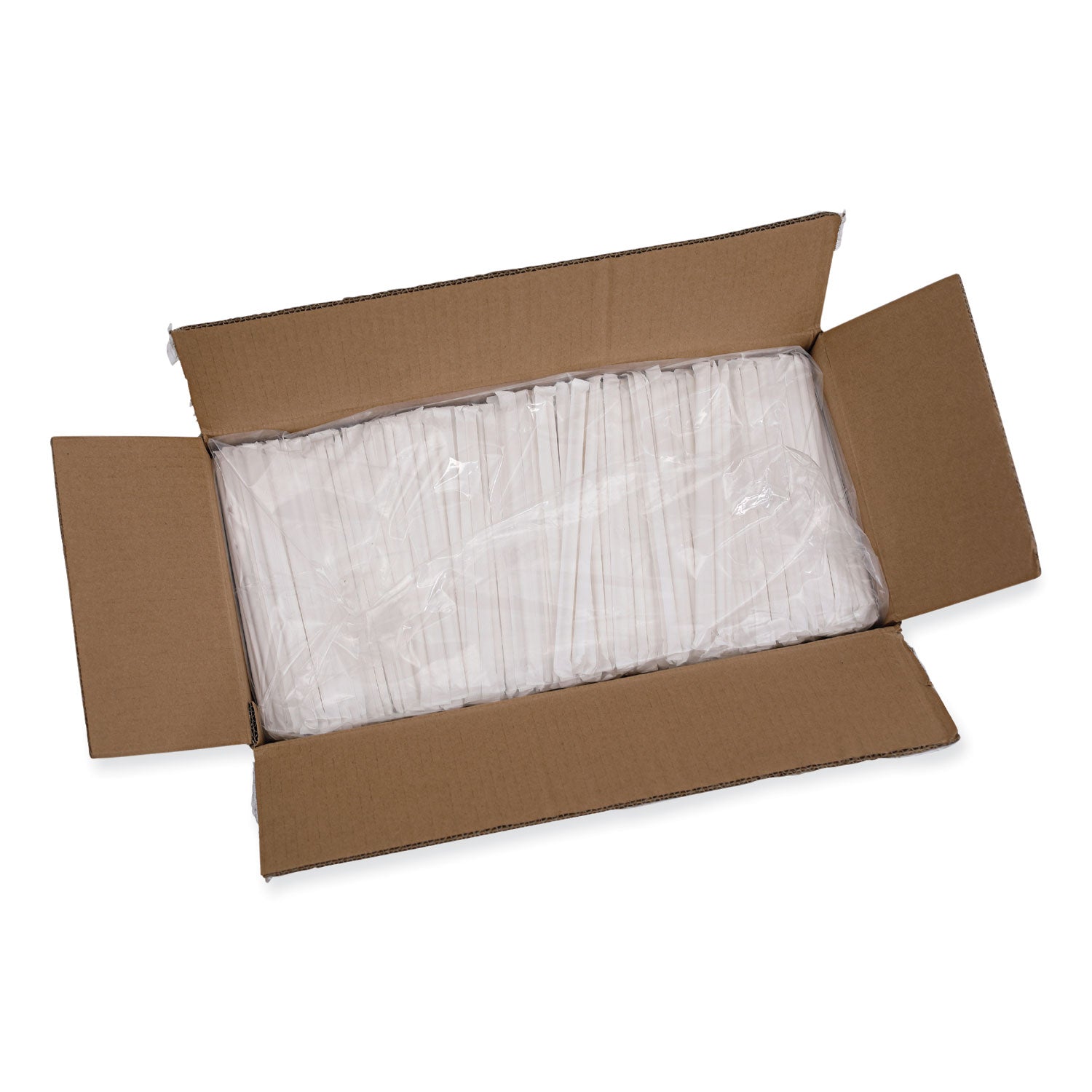 Individually Wrapped Paper Straws, 7.75" x 0.25", White, 3,200/Carton - 8