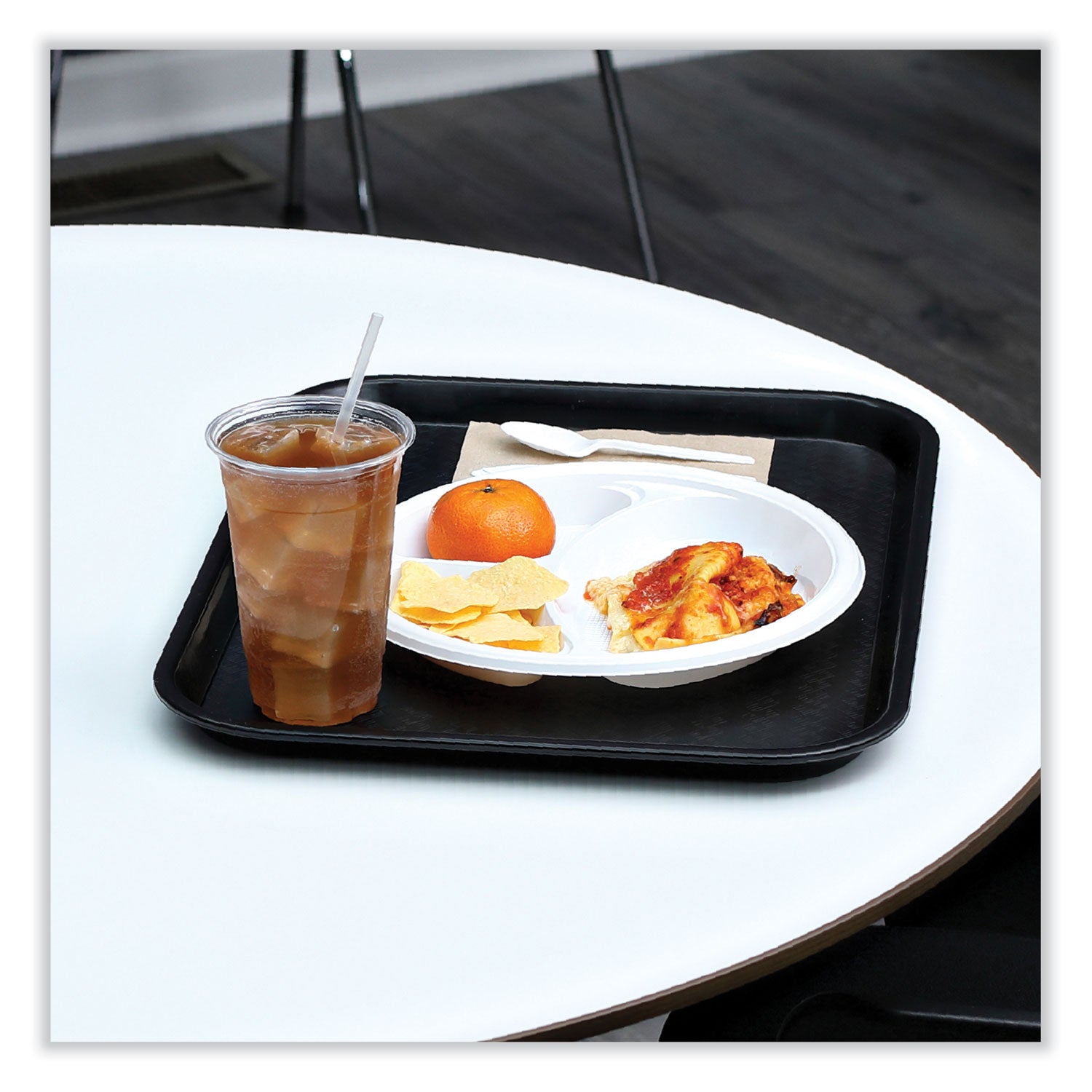 Hi-Impact Plastic Dinnerware, Plate, 3-Compartment, 10" dia, White, 500/Carton