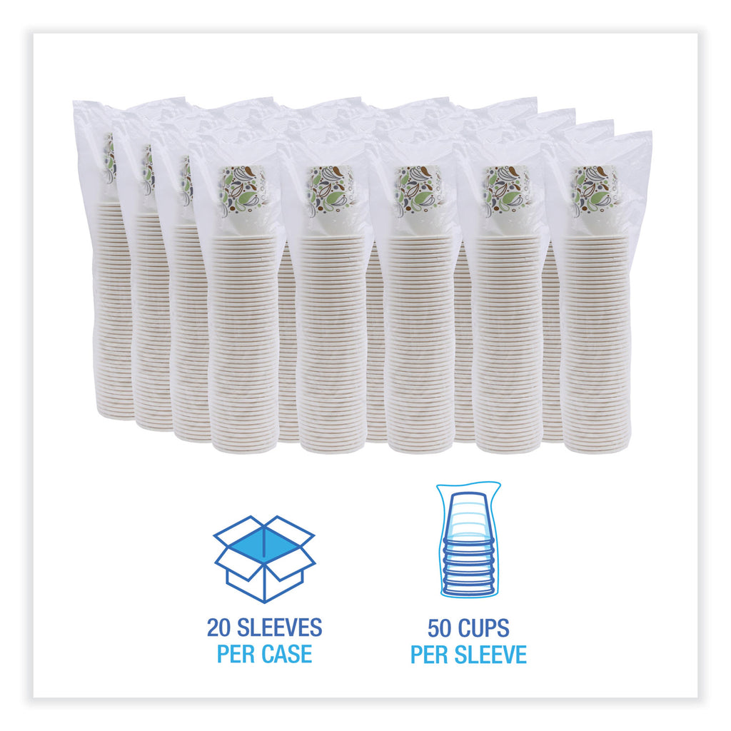 Deerfield Printed Paper Cold Cups, 12 oz, 50 Cups/Sleeve, 20 Sleeves/Carton