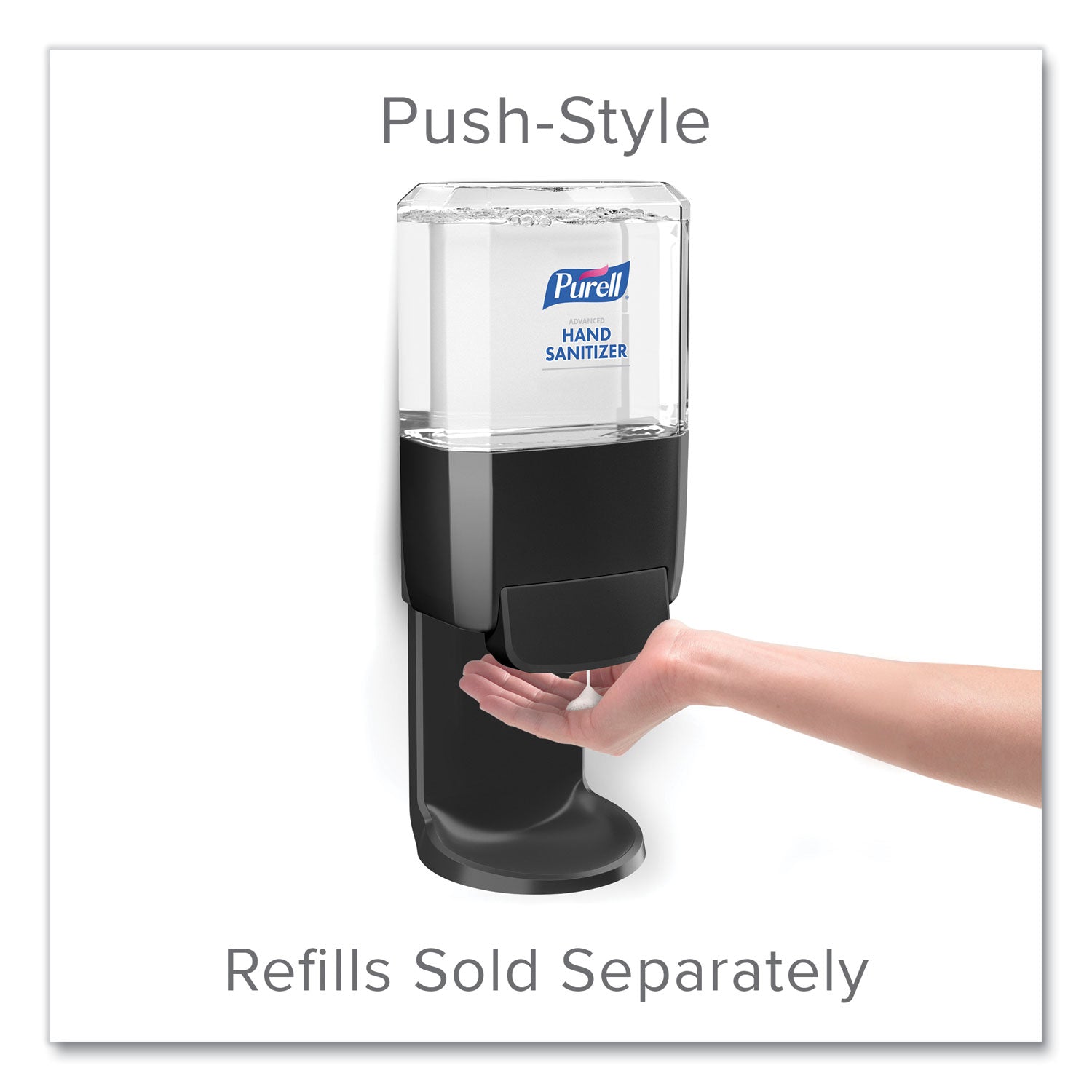 Push-Style Hand Sanitizer Dispenser, 1,200 mL, 5.25 x 8.56 x 12.13, Graphite