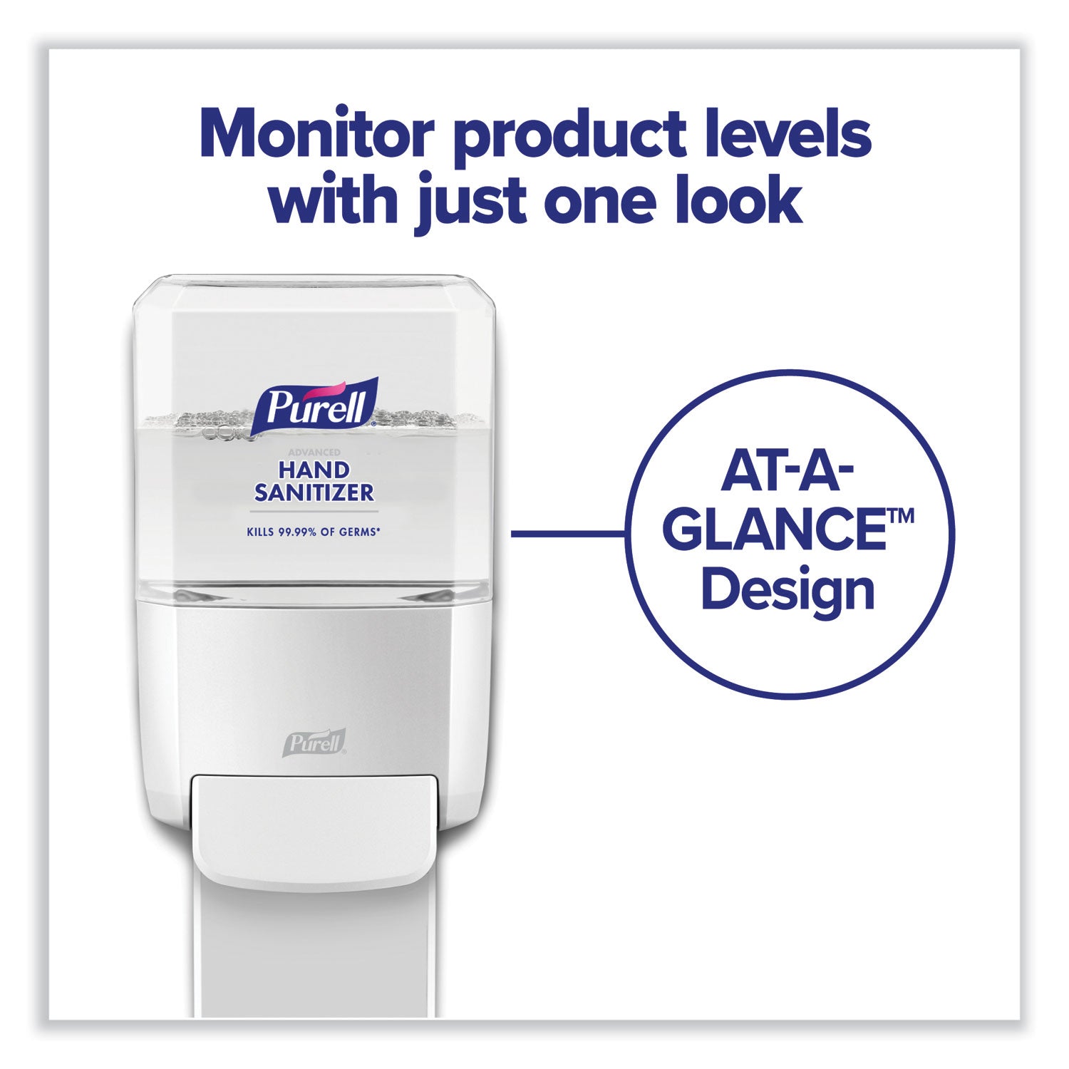 Push-Style Hand Sanitizer Dispenser, 1,200 mL, 5.25 x 8.56 x 12.13, White