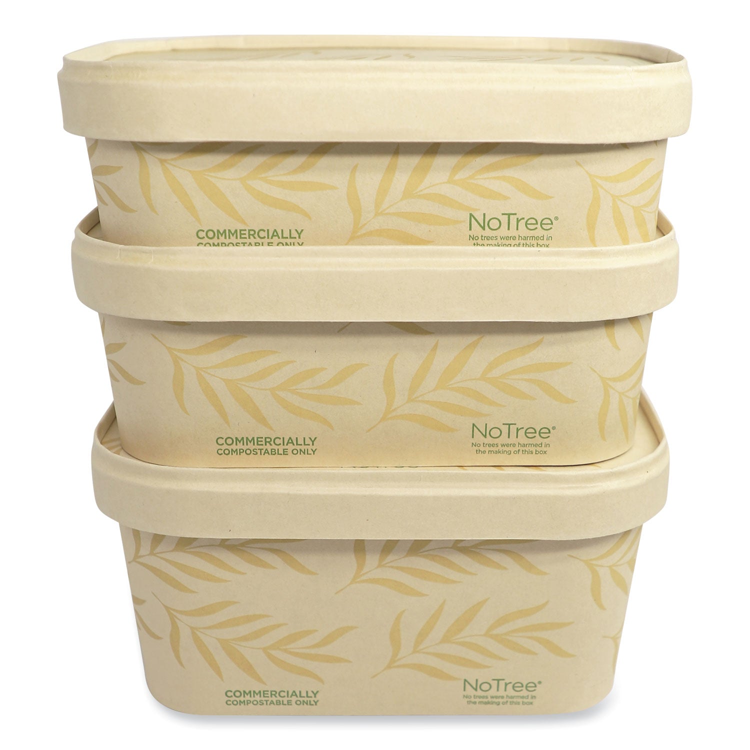 Paper Lids for Containers, 4.7 x 6.8, Natural, Paper, 300/Carton
