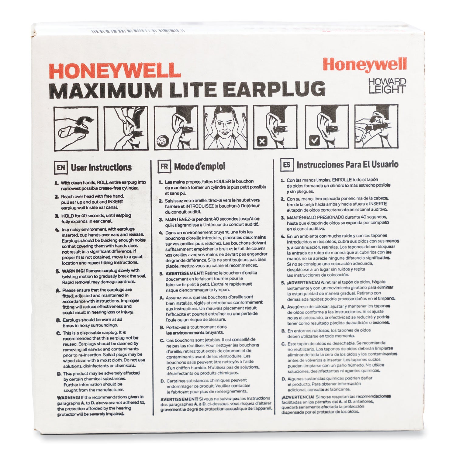 MAXIMUM Lite Single-Use Earplugs, Cordless, 30NRR, Green, 200 Pairs - 