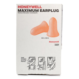 MAXIMUM Single-Use Earplugs, Cordless, 33NRR, Coral, 200 Pairs