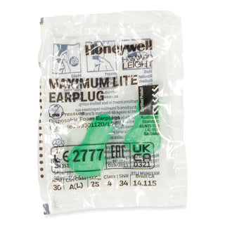 MAXIMUM Lite Single-Use Earplugs, Leight Source 500 Refill, Cordless, 30NRR, Green, 500 Pairs - 