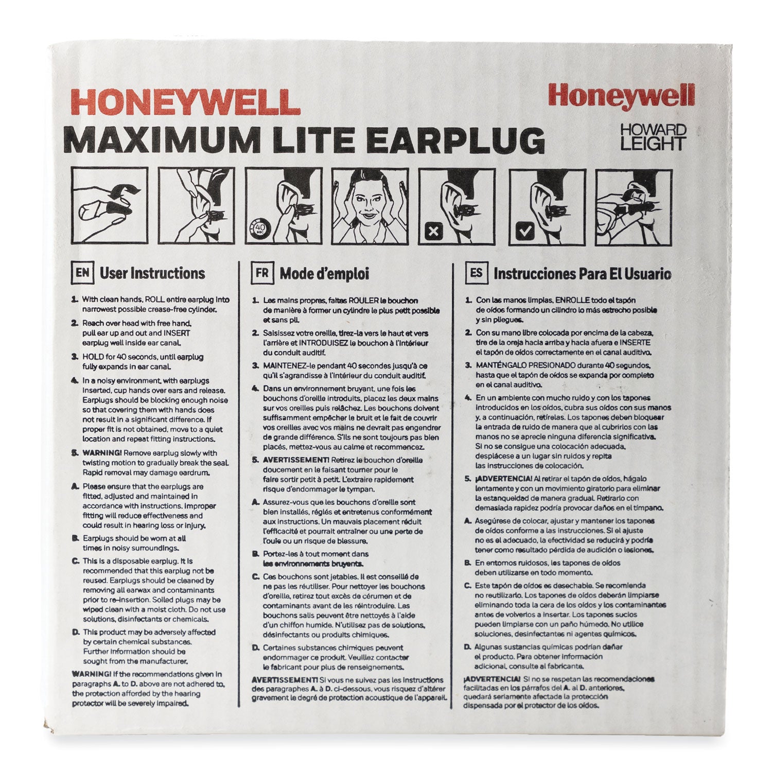 MAXIMUM Lite Single-Use Earplugs, Corded, 30NRR, Green, 100 Pairs - 