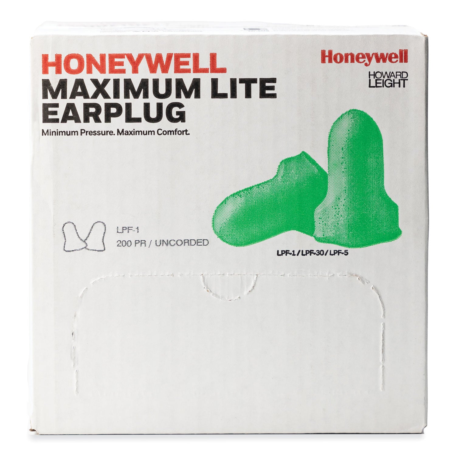 MAXIMUM Lite Single-Use Earplugs, Cordless, 30NRR, Green, 200 Pairs - 