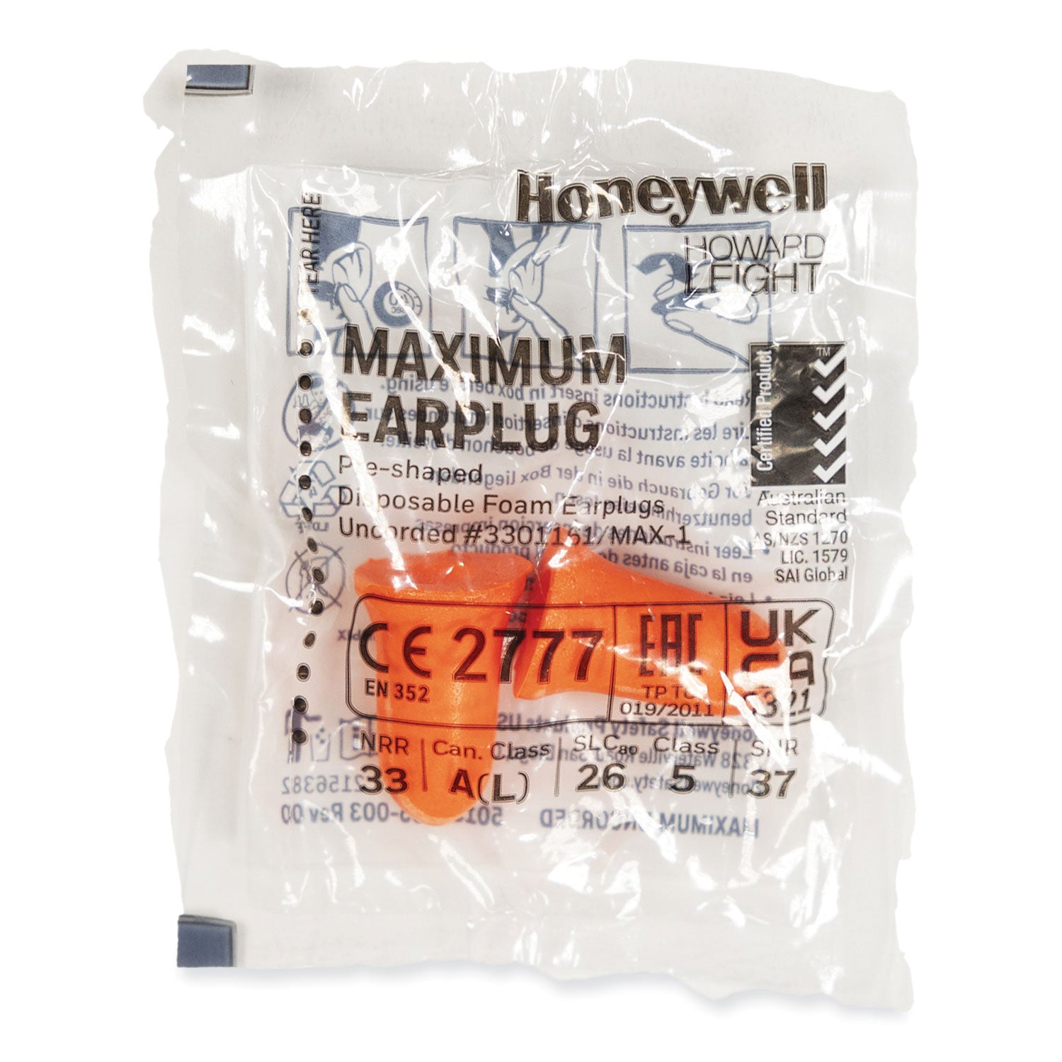 MAXIMUM Single-Use Earplugs, Cordless, 33NRR, Coral, 200 Pairs