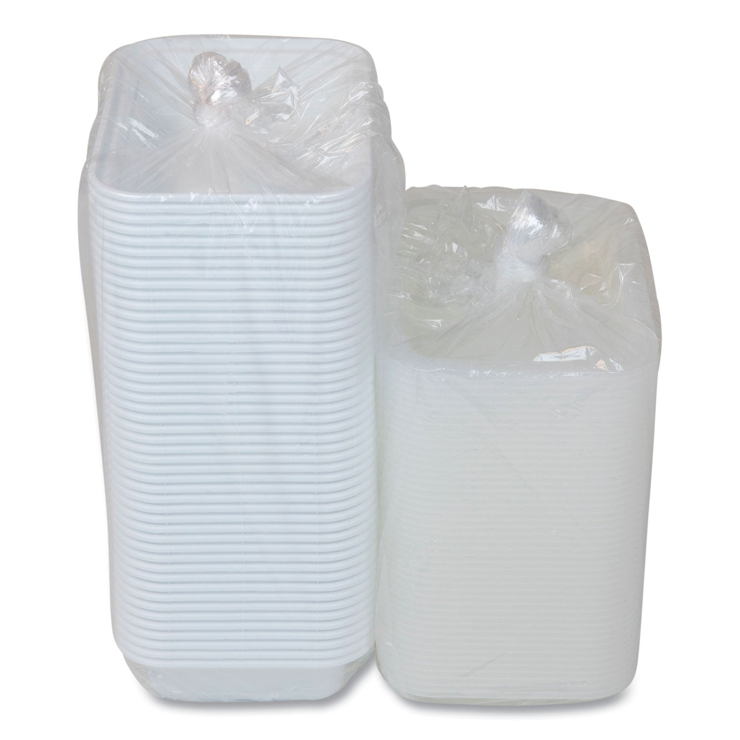 Newspring VERSAtainer Microwavable Containers, Rectangular, 16 oz, 5 x 7.25 x 2, White/Clear, Plastic, 150/Carton
