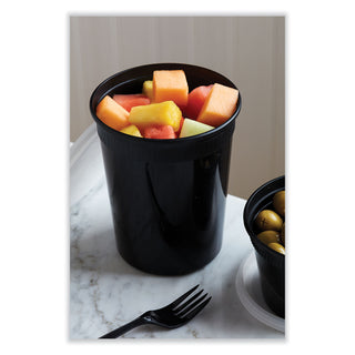 Newspring DELItainer Microwavable Container, 32 oz, 4.55 x 4.55 x 5.55, Black/Clear, Plastic, 240/Carton