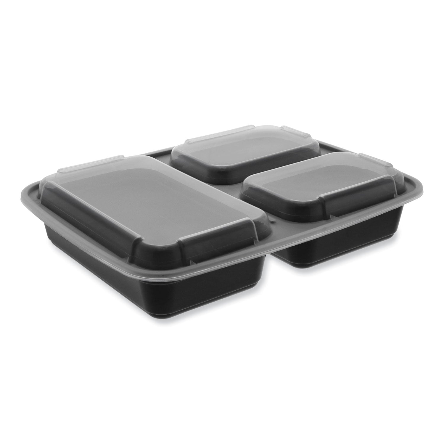 newspring-delitainer-microwavable-container-32-oz-75-x-987-x-175-black-clear-plastic-150-carton_pctnc333b - 1