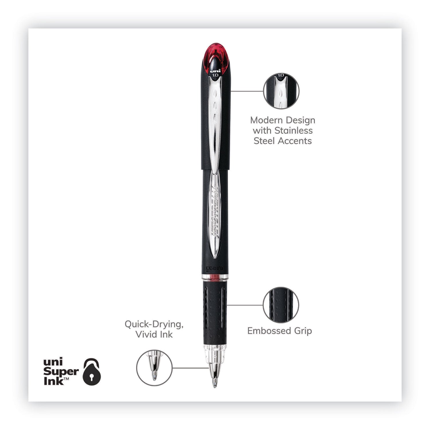 jetstream-hybrid-gel-pen-stick-bold-1-mm-red-ink-black-silver-red-barrel_ubc33923 - 5