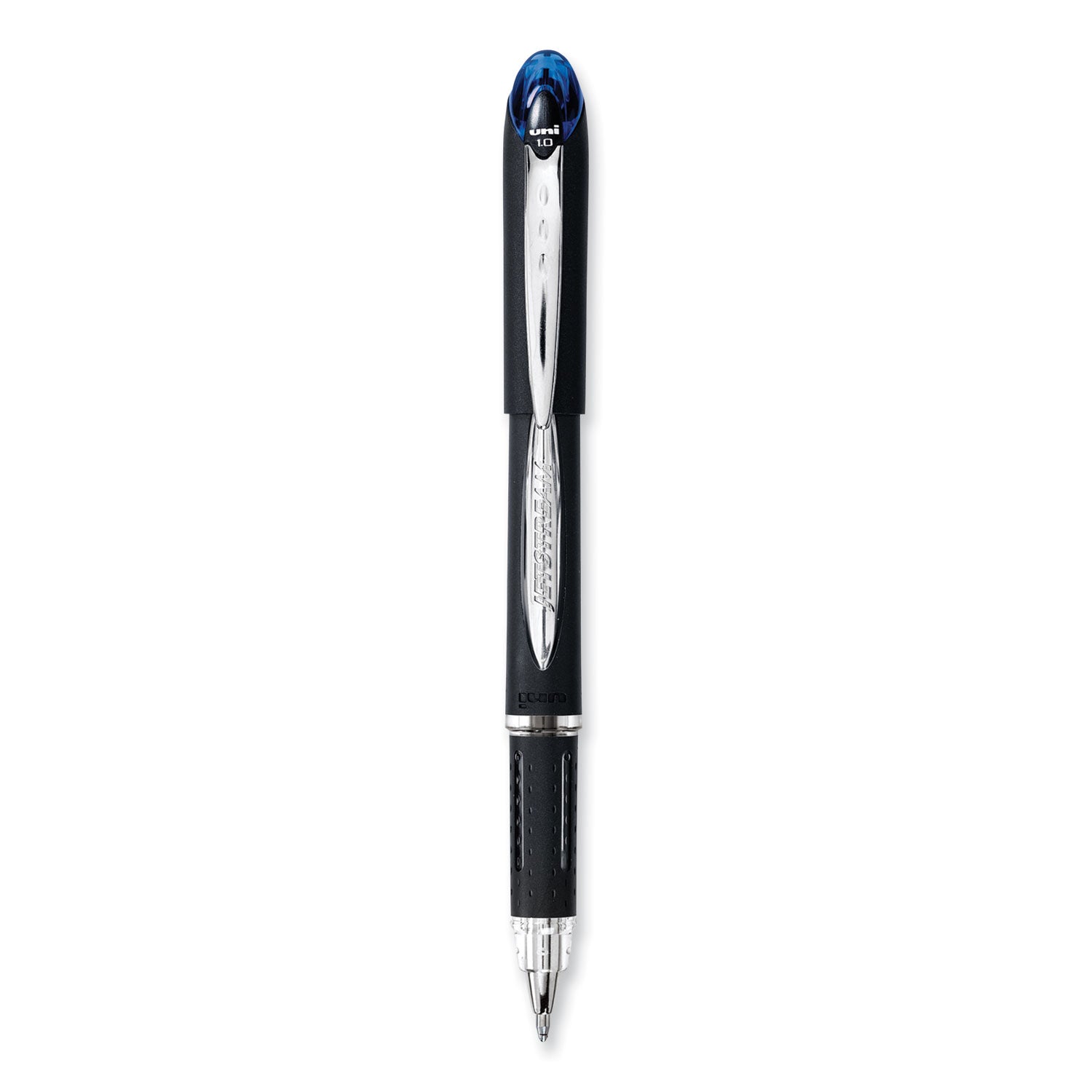 jetstream-stick-hybrid-gel-pen-bold-1-mm-blue-ink-black-silver-blue-barrel_ubc33922 - 1