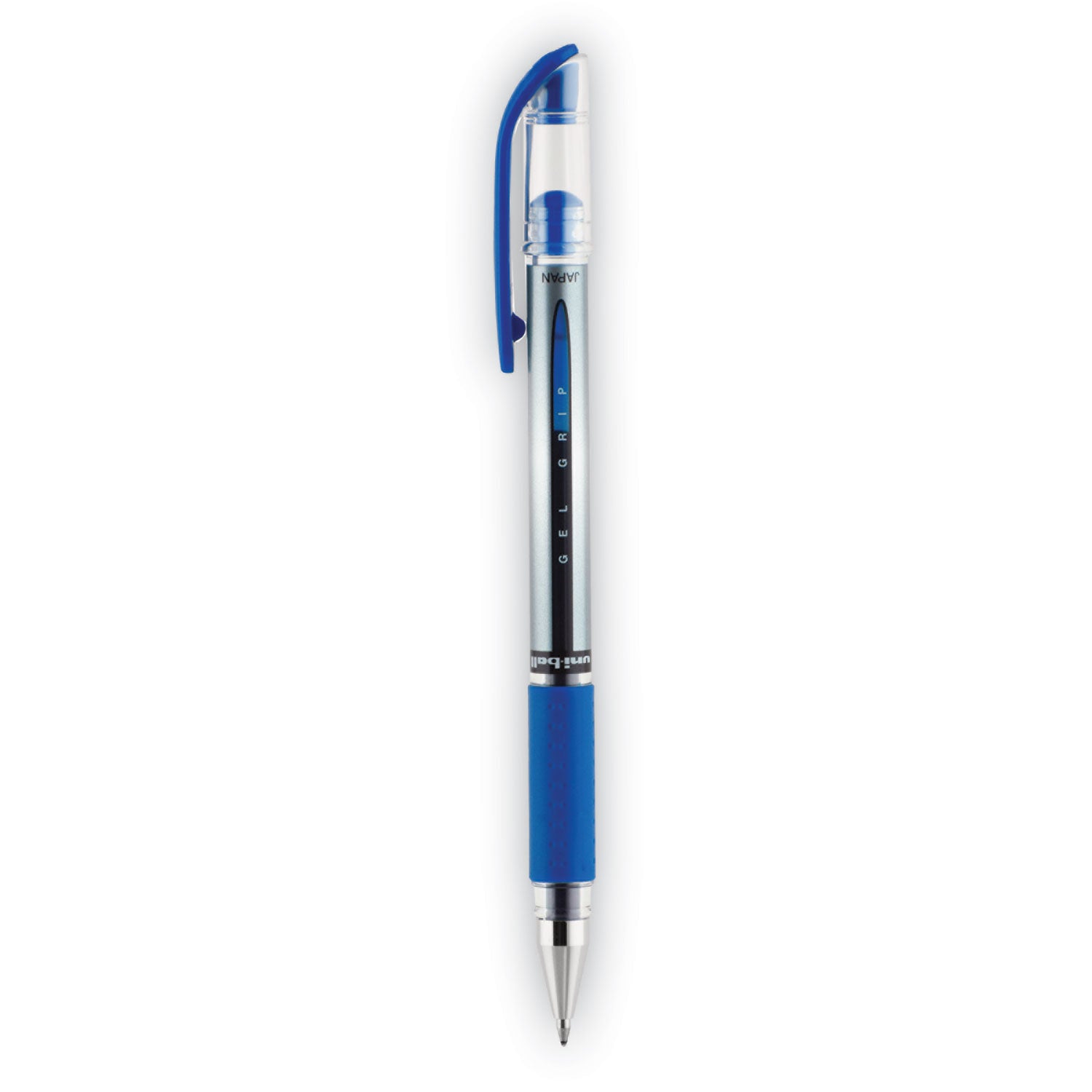 signo-grip-gel-pen-stick-medium-07-mm-blue-ink-clear-blue-silver-barrel-dozen_ubc65451 - 3